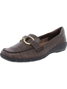 EASY SPIRIT Womens Brown Moc Toe Arch Support Slip On Leather Loafers 6 M - Picture 1 of 9