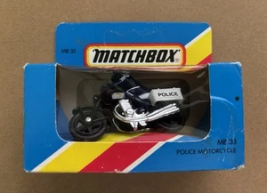 Matchbox Police Motorcycle / 1984 / MB-33 / Unpunched Blue Box / Rare in U.S. - Picture 1 of 4