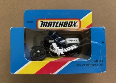 Matchbox Police Motorcycle / 1984 / MB-33 / Unpunched Blue Box / Rare in U.S. - Image 1 of 4