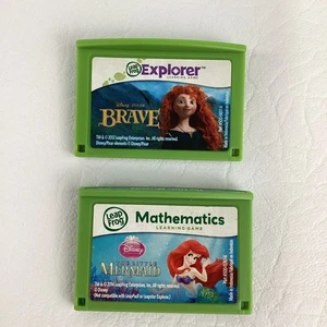 Leap Frog Explorer Video Game Cartridges Disney Pixar Brave Little Mermaid Math - Picture 1 of 7