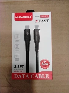 Number.1 3.3 Ft Wire Length Data Cable Model:ZBF-15B For Fast Charging. - Picture 1 of 2
