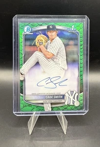 2025 Bowman Chrome Cade Smith 1st Auto Reptilian Green /99 Yankees CPA-CS - Picture 1 of 2