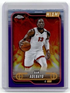 2024-25 Topps Chrome Basketball #33 Bam Adebayo Purple Refractor - Picture 1 of 2