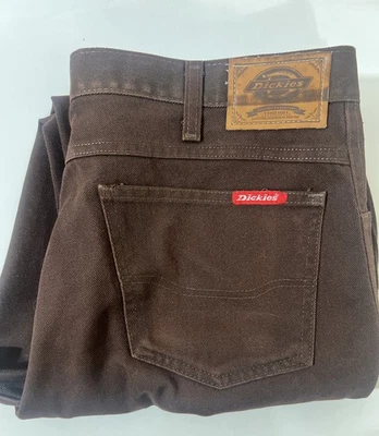 Calça de trabalho Dickies ajuste original marrom escuro masculina tamanho 38x34 C798CbB - Imagem 1 de 4