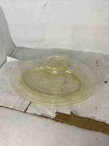 Vintage Hazel Atlas Florentine Depression Yellow Glass Gravy Serving Tray Only - Picture 1 of 5