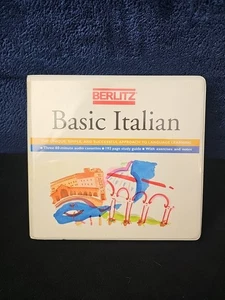 Berlitz Basic Italian Audio Cassette 3 Tape Set & 192 Page Study Book Language - Picture 1 of 5