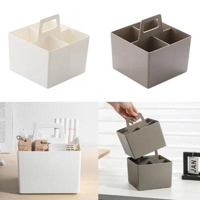Plastic Divider Basket 4 Compartments 5 Compartments Box Holder with Handle - Image 1 of 4