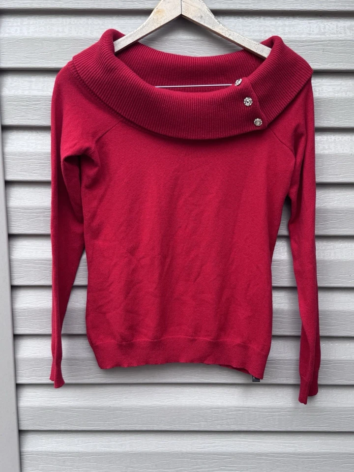 Suéter Rojo Ralph Lauren Black Label Capucha Cuello Cachemira Mezcla Mediano Foto 1 de 4