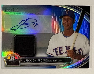 Jurickson Profar 2013 Bowman Platinum Blue Refractor Rookie Auto #d 136/199 RPA Foto 1 de 2
