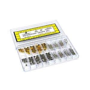 Stainless Steel Stem Waterproof  3.5-5mm Watch Crown Box Set Watch Repair Tool - Picture 1 of 9