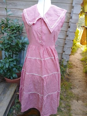 1960s Vintage Red Gingham Dress Goodwood Revival - Image 1 of 4