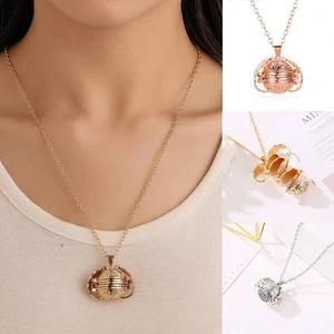 Love Gift new Necklace Photo Locket Frames Women Men Silver Heart Open Pendant - Picture 1 of 14