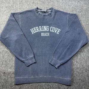 Vintage Herring Cove Beach Sweatshirt Adult Small Faded Slate Blue Made in USA S - Picture 1 of 11