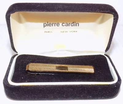 Vintage Goldtone Mens Tie Bar & Pierre Cardin Box with Instructions - Image 1 of 4