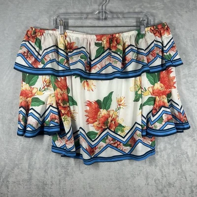 Blusa Impressions Fuera del Hombro Floral Volantes Para Mujer Mediana Boho Top Verano Foto 1 de 4