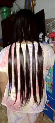 "Cutícula cola de caballo cabello humano liso negro natural 1497 alineada 21"" 75 g" Foto 1 de 4