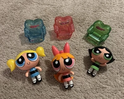 Powerpuff Girls Lot Professor's Laboratory Bubbles Blossom Buttercup & Chairs Vg - Image 1 of 4