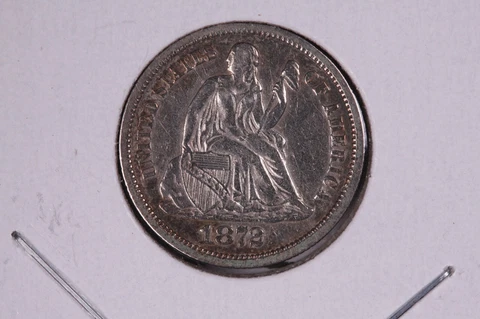 1872 Seated Liberty Dime, Affordable Date, Circulated Coin. Store Sale #0469 Cover