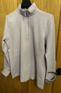 ORVIS Womens 1/4 Zip Pullover Flip Cuff Ribbed Sweater (Lilac, Medium) EUC - Picture 1 of 10