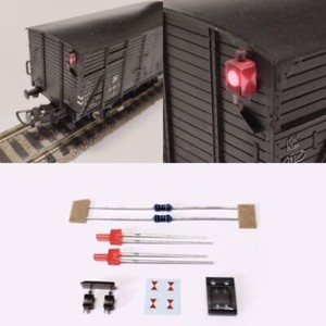 LED Zugschlußlaternen Zugschlußbeleuchtung H0 Waggons AC DC DCC 2 Stück S078