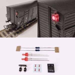 LED Zugschlußlaternen Zugschlußbeleuchtung H0 Waggons AC DC DCC 2 Stück S078 - Bild 1 von 7