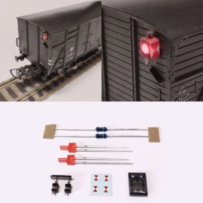 LED Zugschlußlaternen Zugschlußbeleuchtung H0 Waggons AC DC DCC 2 Stück S078 - Bild 1 von 4