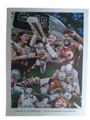 2015 OHIO STATE BUCKEYES Artist Lithograph signed / numbered Greg Brodbeck - Image 1 of 4