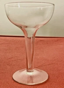Vintage Hollow Stem Champagne Glass Coupe Hand Blown Glass MCM barware - Picture 1 of 10