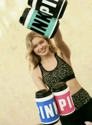 Victoria's Secret PINK Chug Mug Travel Cup 24oz Whirley Blue BRAND NEW - Image 1 of 4