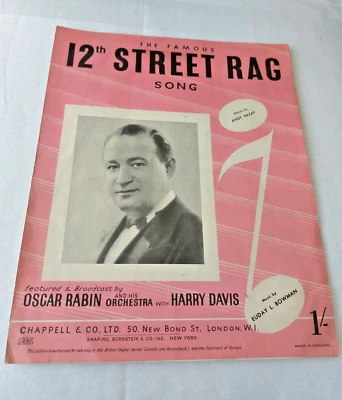 The Famous 12th Street Rag Song by  Harry Davis - Chappell Sheet Music 1952 - Image 1 of 4