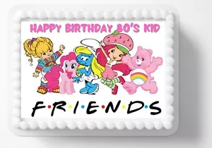 80's Kid Retro Edible Image Birthday Cake Topper Frosting Sheet Edible Sticker - Picture 1 of 2