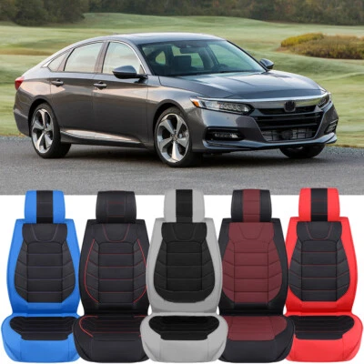 Juego completo de funda de asiento de cuero de 5 asientos protector de cojín delantero trasero para Honda Accord Foto 1 de 4