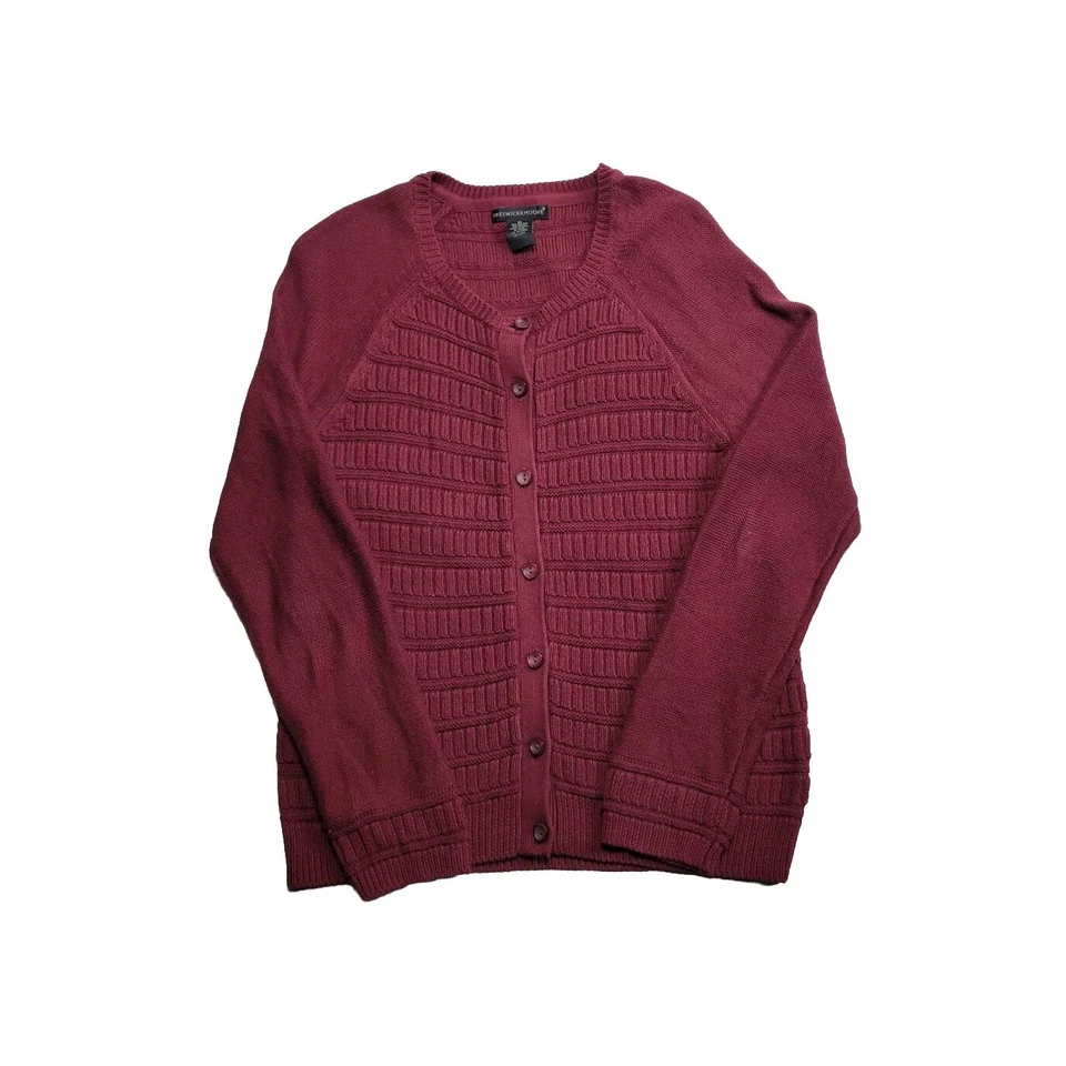 Cardigã Prewick & Moore Feminino Tamanho Médio Malha Manga Longa Borgonha - Imagem 1 de 4