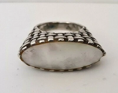 Anillo de plata especial con incrustación de nácar firmado 925 Foto 1 de 3