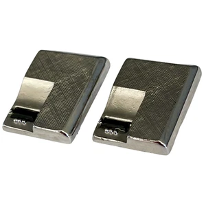 Brushed Metal Vintage Art Deco Style Square Cufflinks Rectangular Design - Picture 1 of 4