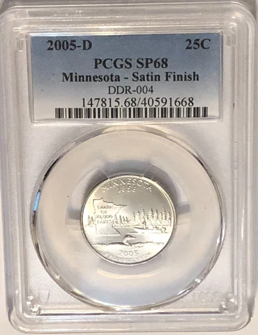 2005 D Minnesota Extra Tree Error Quarter Satin Finish PCGS SP68: DDR-004,FS-803 Cover