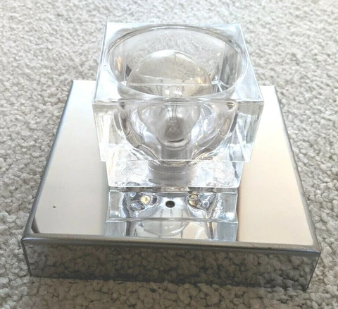 Vintage Chrome & Glass Ceiling Lights - Set of 10 Cover