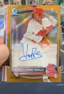 2025 Bowman Chrome Yairo Padilla TRUE Gold Refractor /50 1st auto CARDINALS - Picture 1 of 1