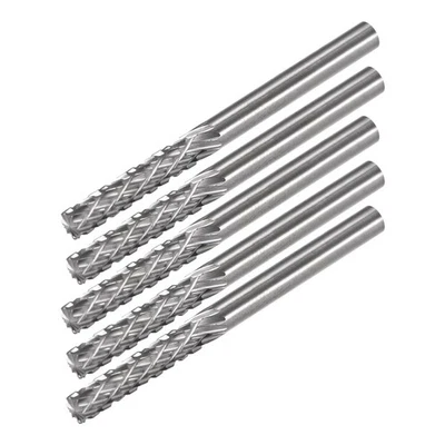 Tungsten Carbide YG8 Double Cut Rotary Burrs File Cylinder Shape 1/8" Shank 5pcs - image 1 of 4