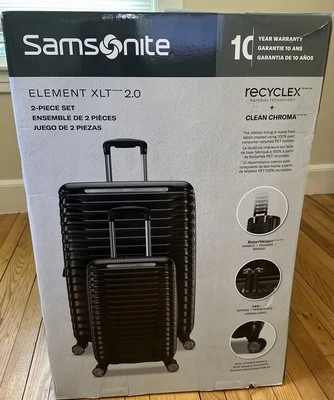 Juego de equipaje Samsonite Ridgeway 2 rígido giratorio, 2 piezas, azul marino, plateado y negro disponible Foto 1 de 4