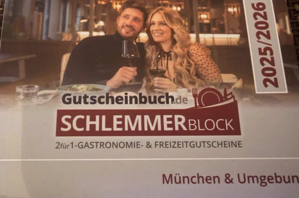 Schlemmerblock Gutscheinbuch München und Umgebung 2025/2026 Neu unbenutzt - Bild 1 von 1