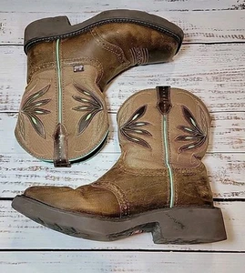Justin Womens Nettie Square Toe Boots Western GY9536 Sz 8.5 B - Picture 1 of 12