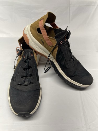 Salomon Flat Socks T4 donna nero marrone maglia sneakers coulisse taglia 9