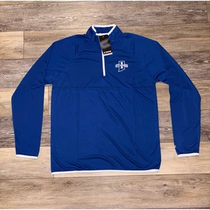 NWT Men's Medium Indiana State Colosseum Quarter Zip Pullover - Blue - Picture 1 of 5