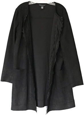 Chaqueta plumero JOAN VASS imitación gamuza y encaje con bolsillos NEGRA talla XL Foto 1 de 4