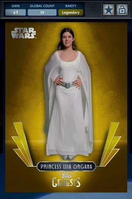 Topps Star Wars Digital Card Legendary 2025 Genesis Gold PRINCESS LEIA ORGANA - Image 1 of 4