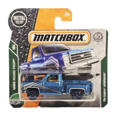 Tarjeta corta Matchbox 1975 Chevy Stepside 65 aniversario  Foto 1 de 4