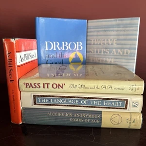 Books On Alcoholics Anonymous Lot Of 6 HCDJ Bill Wilson Twelve Steps A.A. Dr Bob - Picture 1 of 24