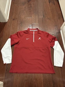Nike Dri Fit On-Field Alabama Crimson Tide 1/4 Zip Pullover Uomo Taglia Large - Foto 1 di 9