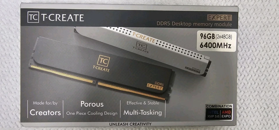 Team T-Create Expert Desktop PC Memory RAM 96GB (2 x 48GB DDR5 6400 Mhz  DDR5) - Image 1 of 3